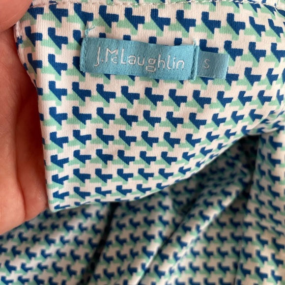 J. McLaughlin Dress Womens Sz Scatalina cloth‎ Built In Bra Halter Nylon Blue - Picture 9 of 10